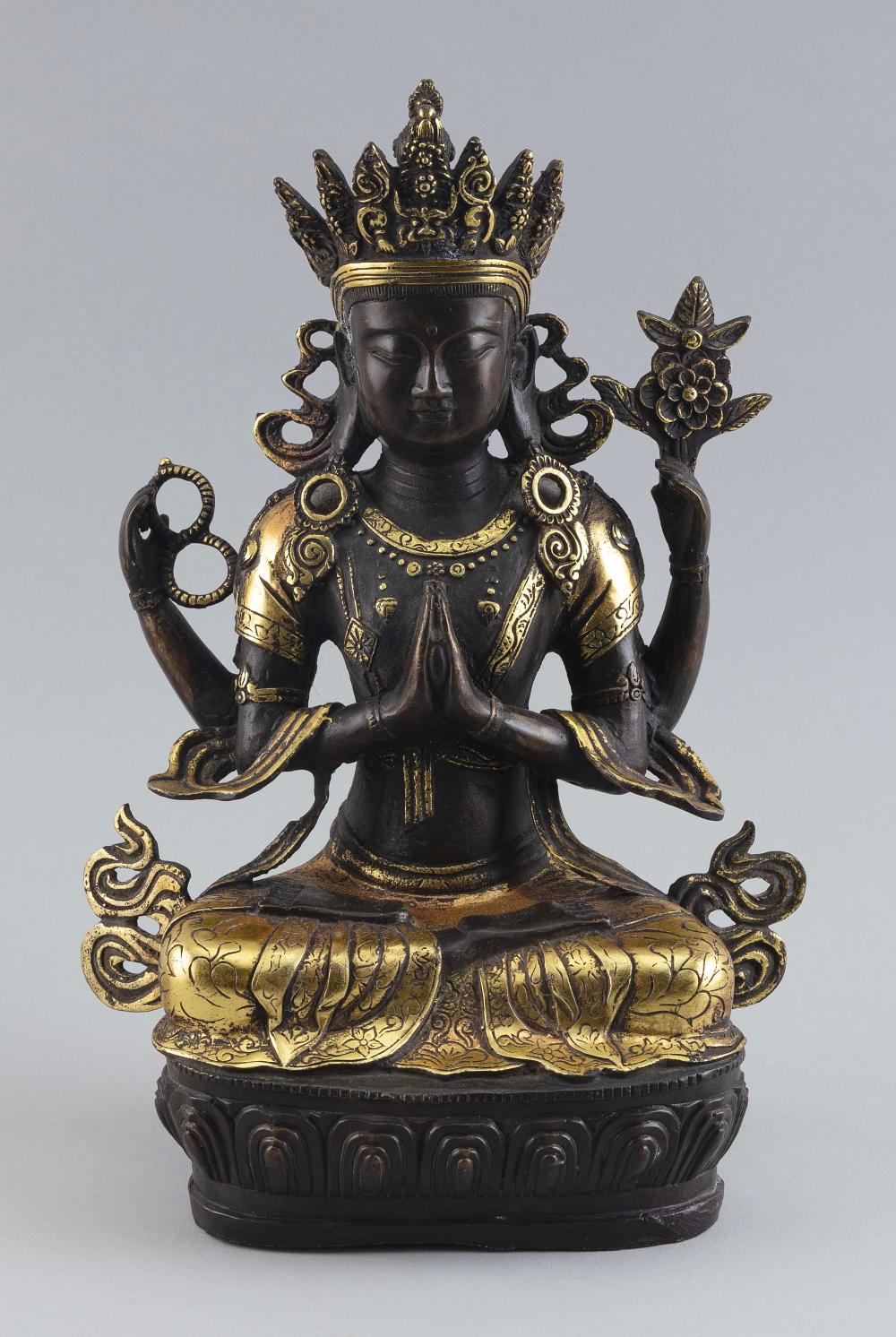 TIBETAN GILT-BRONZE FIGURE OF THE