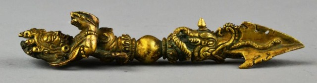 Tibetan Gilt Bronze Mahakala