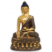 TIBETAN GILT BRONZE SEATED BUD