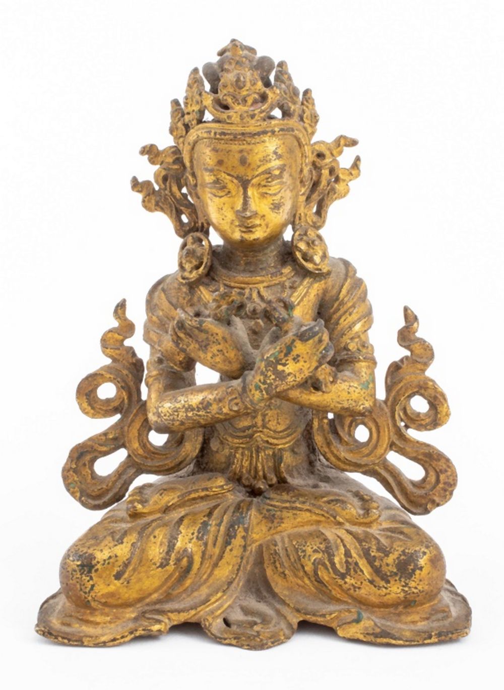 TIBETAN GILT BRONZE VAJRASATTVA