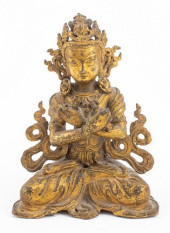 TIBETAN GILT BRONZE VAJRASATTV