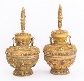 TIBETAN GILT GEM-SET FILIGREE
