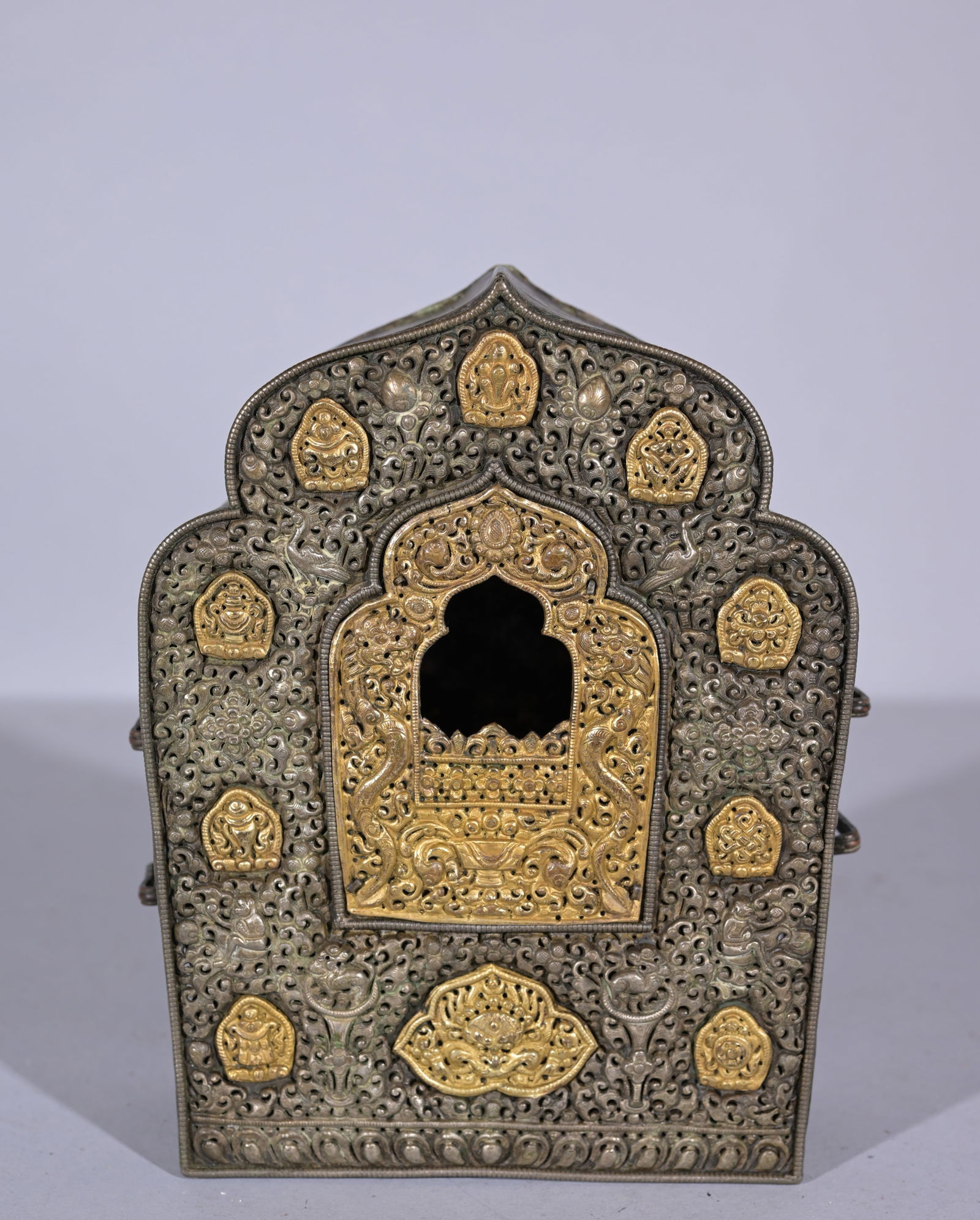TIBETAN GILT GHAU PRAYER BOXTibetan