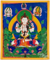 TIBETAN GOUACHE AND WATERCOLOR