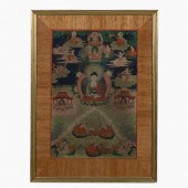 TIBETAN GOUACHE THANGKA PAINTI