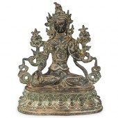 TIBETAN GREEN TARA BRONZE BUDD
