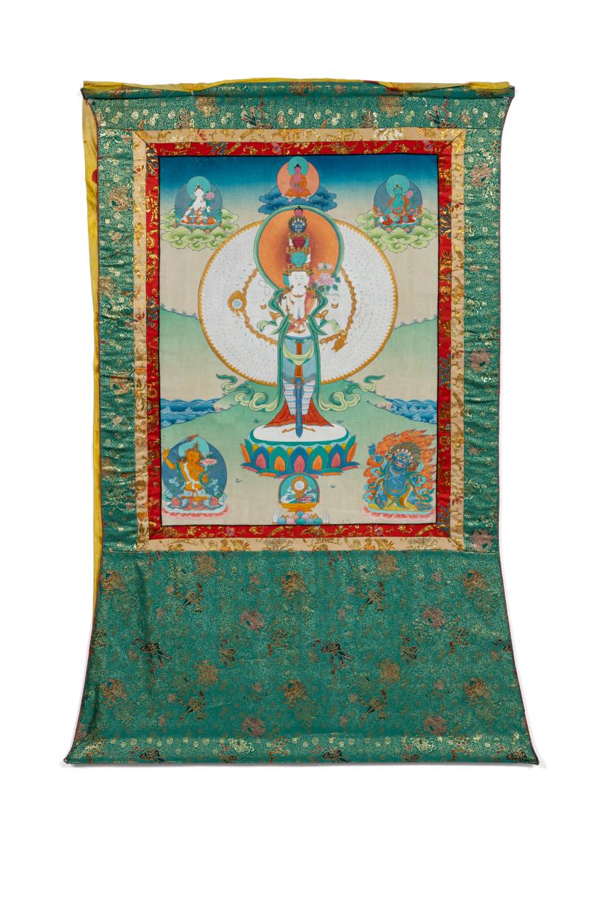 TIBETAN HANGING THANGKA  W/