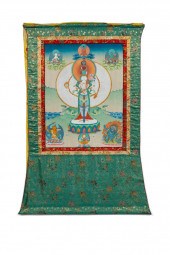 TIBETAN HANGING THANGKA  W/ YE
