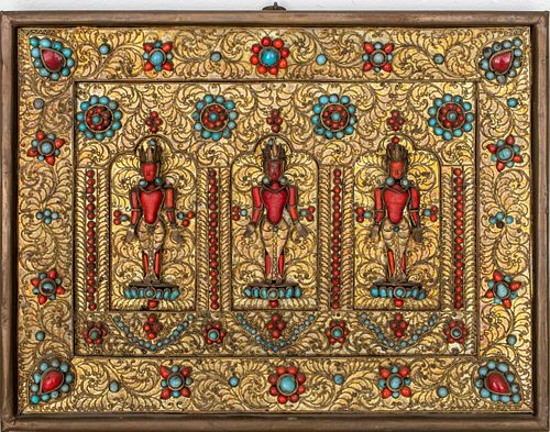 TIBETAN HARDSTONE &AMP; BRASS
