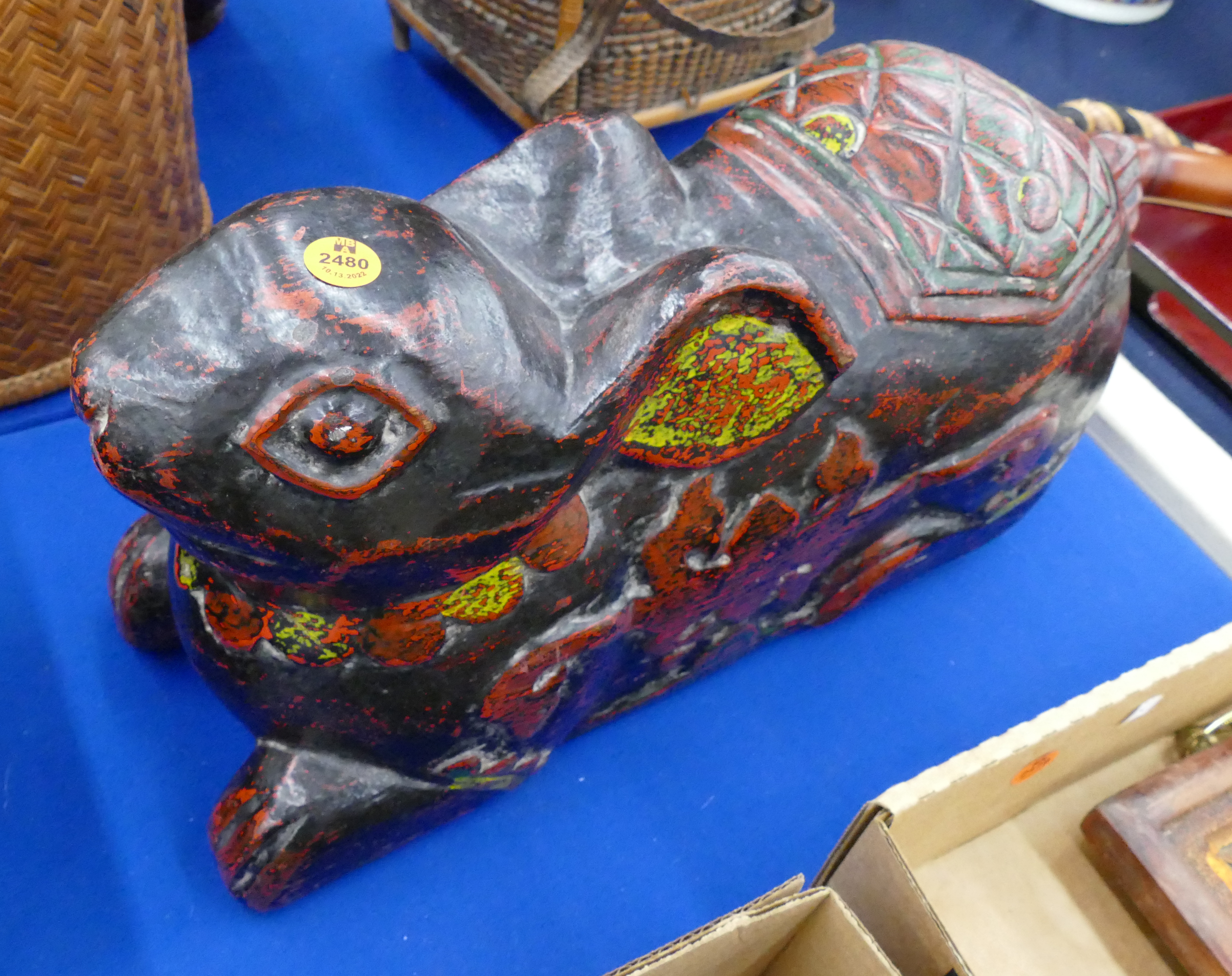 Tibetan Lacquered Figural Rabbit