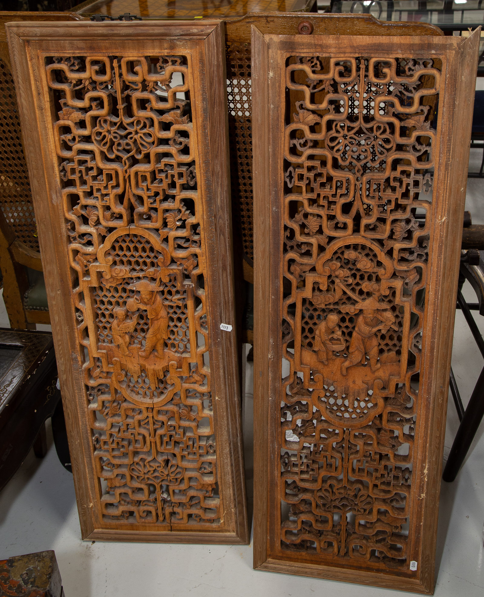 TIBETAN LEATHER COVERED TRUNK & A