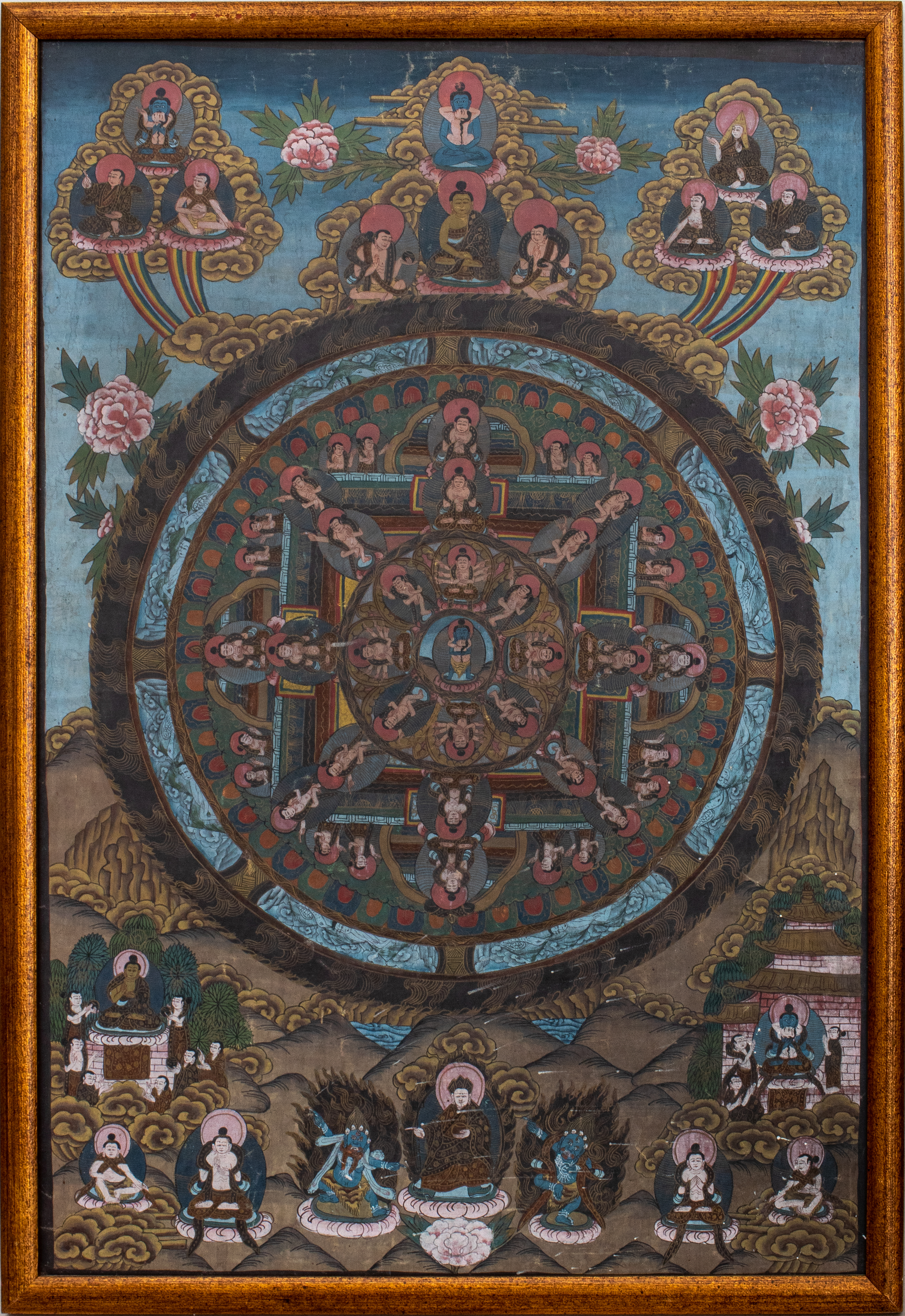 TIBETAN MANDALA THANGKA PAINTING ON