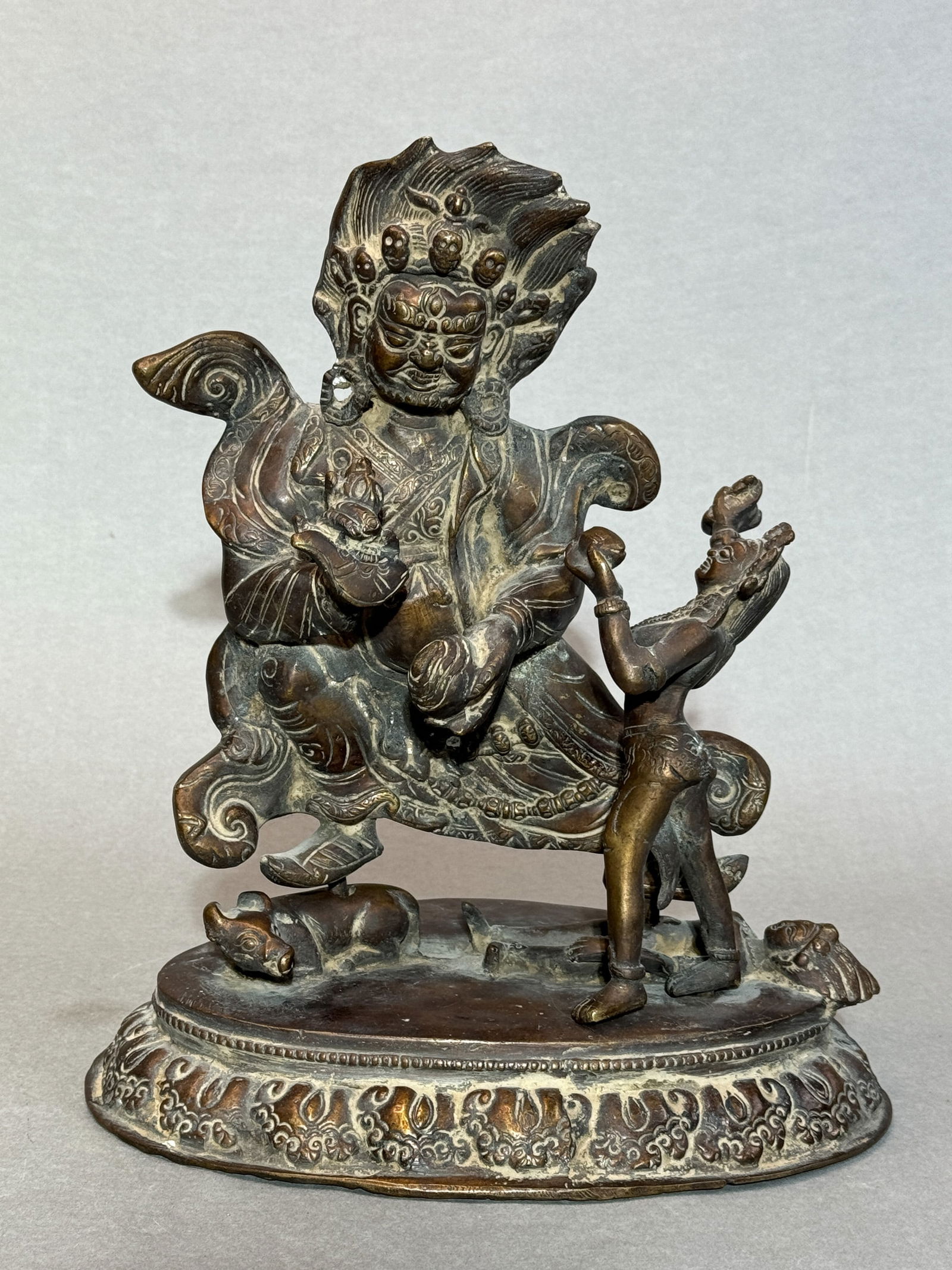 TIBETAN NEPALESE BRONZE GUARDIAN,