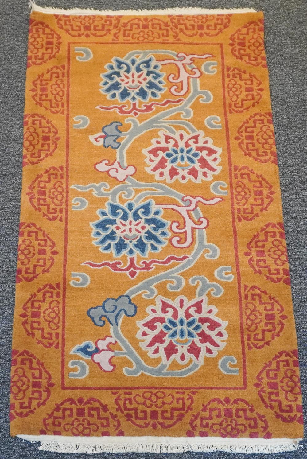 TIBETAN OCHRE GROUND RUG 6FT 1IN