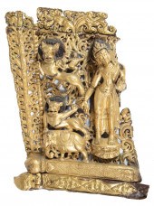 TIBETAN OR NEPALESE GILT COPPE