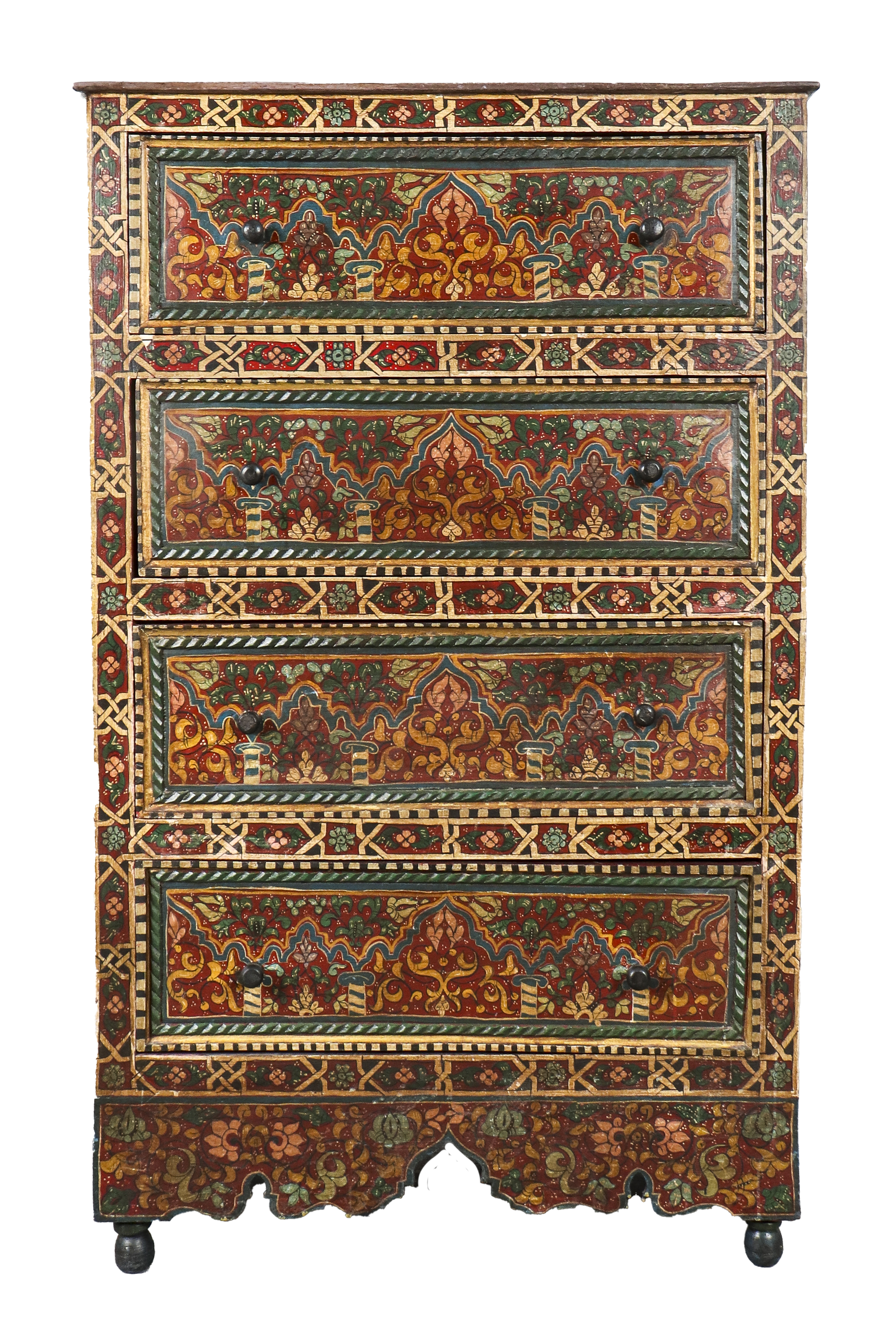TIBETAN PAINT DECORATED CHEST OF