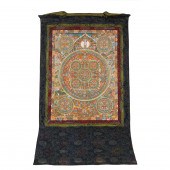 TIBETAN PAINTED MANDALA Tibeta