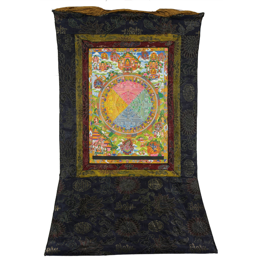 TIBETAN PAINTED THANGKA MANDALA