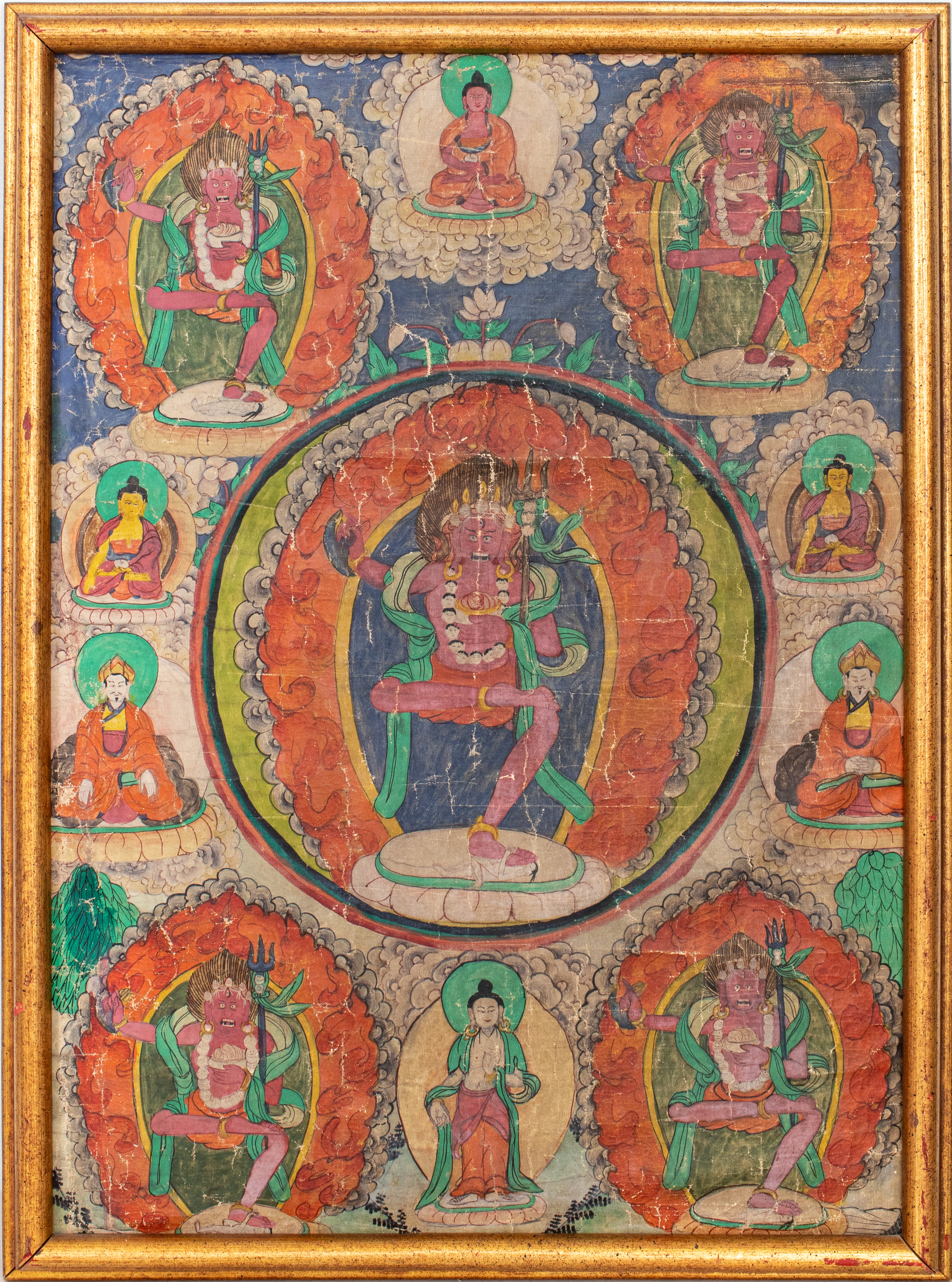 TIBETAN PAINTED THANGKA ON CLOTH