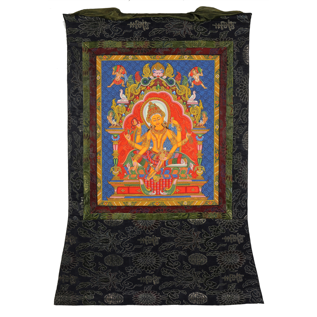 TIBETAN PAINTED THANGKA Tibetan