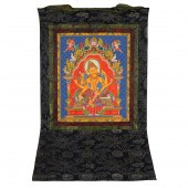 TIBETAN PAINTED THANGKA Tibeta