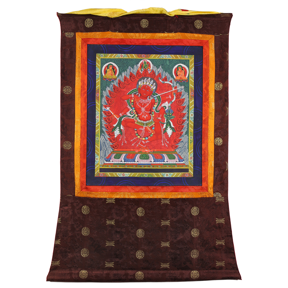 TIBETAN PAINTED THANGKA Tibetan