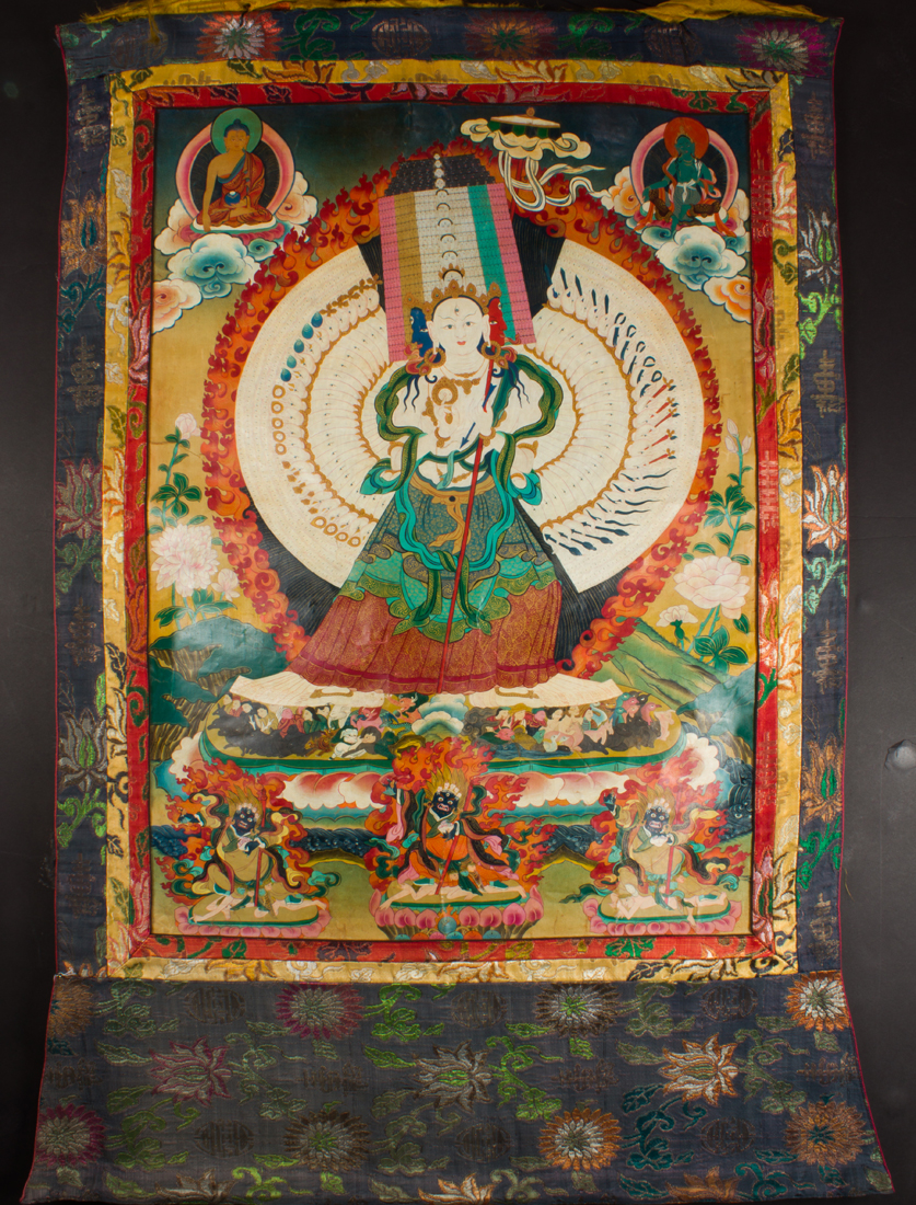 TIBETAN PAINTED THANGKA Tibetan