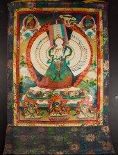 TIBETAN PAINTED THANGKA Tibeta