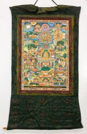 TIBETAN PAINTED THANGKA Tibeta