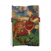 TIBETAN PAINTED WOOD DOOR WITH