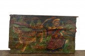 TIBETAN PAINTED WOOD DOOR WITH