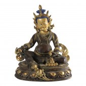 TIBETAN PARCEL GILT BRONZE FIG