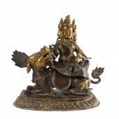TIBETAN PARCEL GILT BRONZE FIG