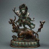 TIBETAN PARCEL GILT BRONZE FIG