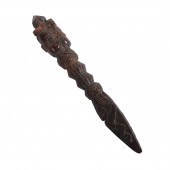 TIBETAN PHURBA CARVED WOODEN C