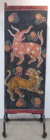 TIBETAN POLYCHROME PAINTED WOO