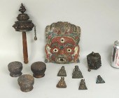 TIBETAN PRAYER WHEEL, MASK, 3