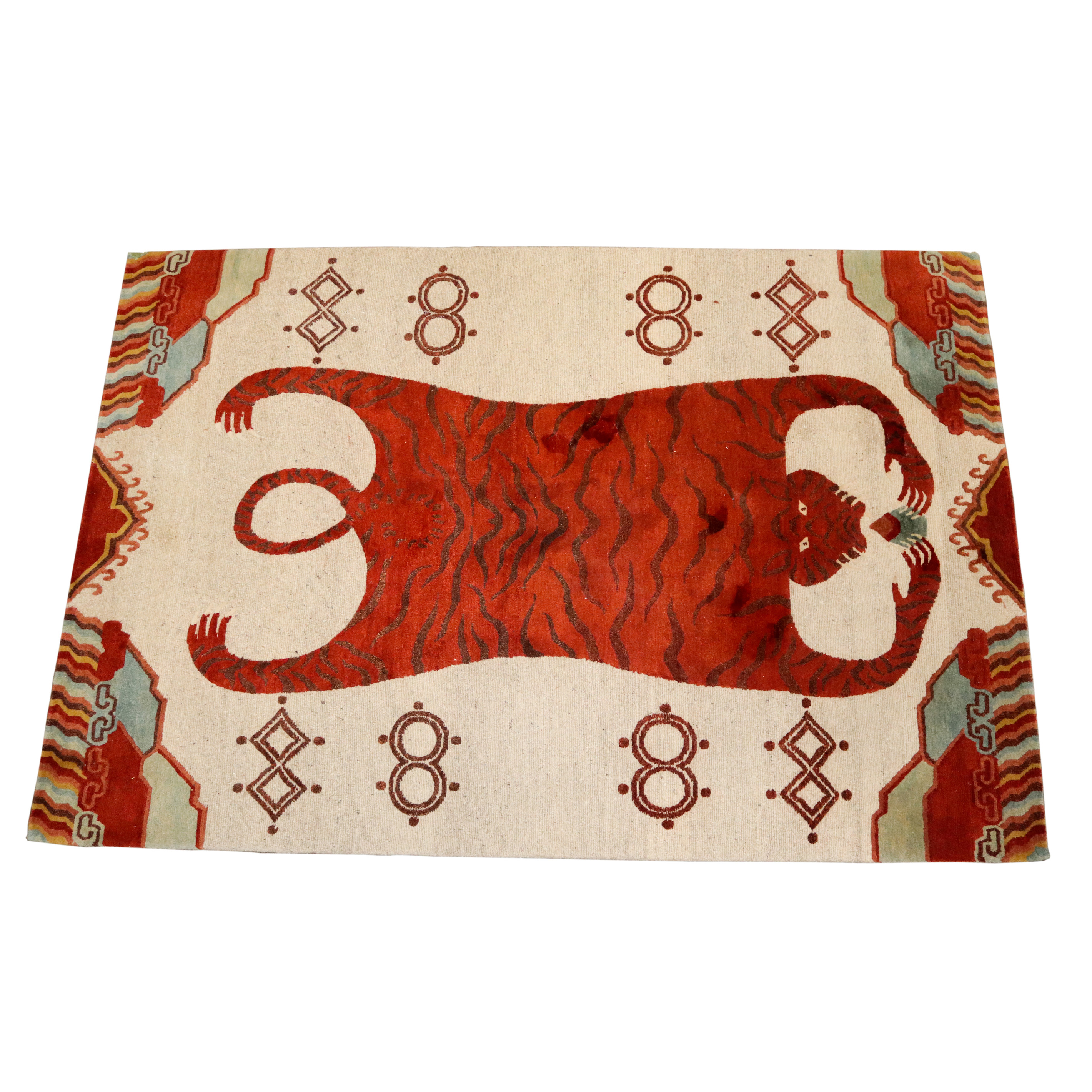 TIBETAN SCENIC CARPET DEPICTING A