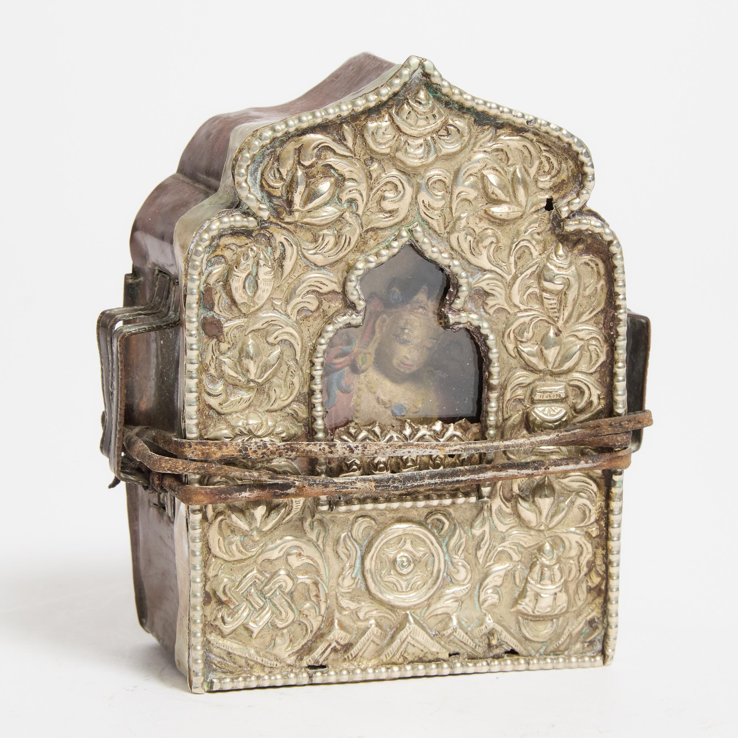 Tibetan Silver and Copper Gau or
