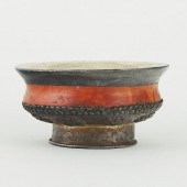 TIBETAN SILVER AND WOOD BOWLOn