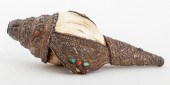 TIBETAN SILVER COVERED CONCH S