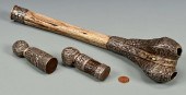 TIBETAN SILVER MOUNTED BONE TR