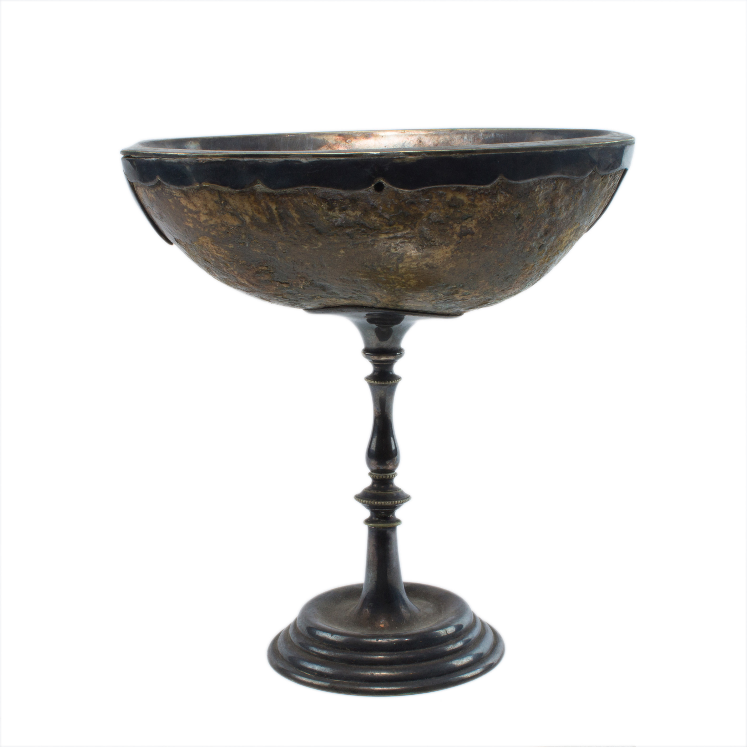 TIBETAN SILVER MOUNTED KAPALA