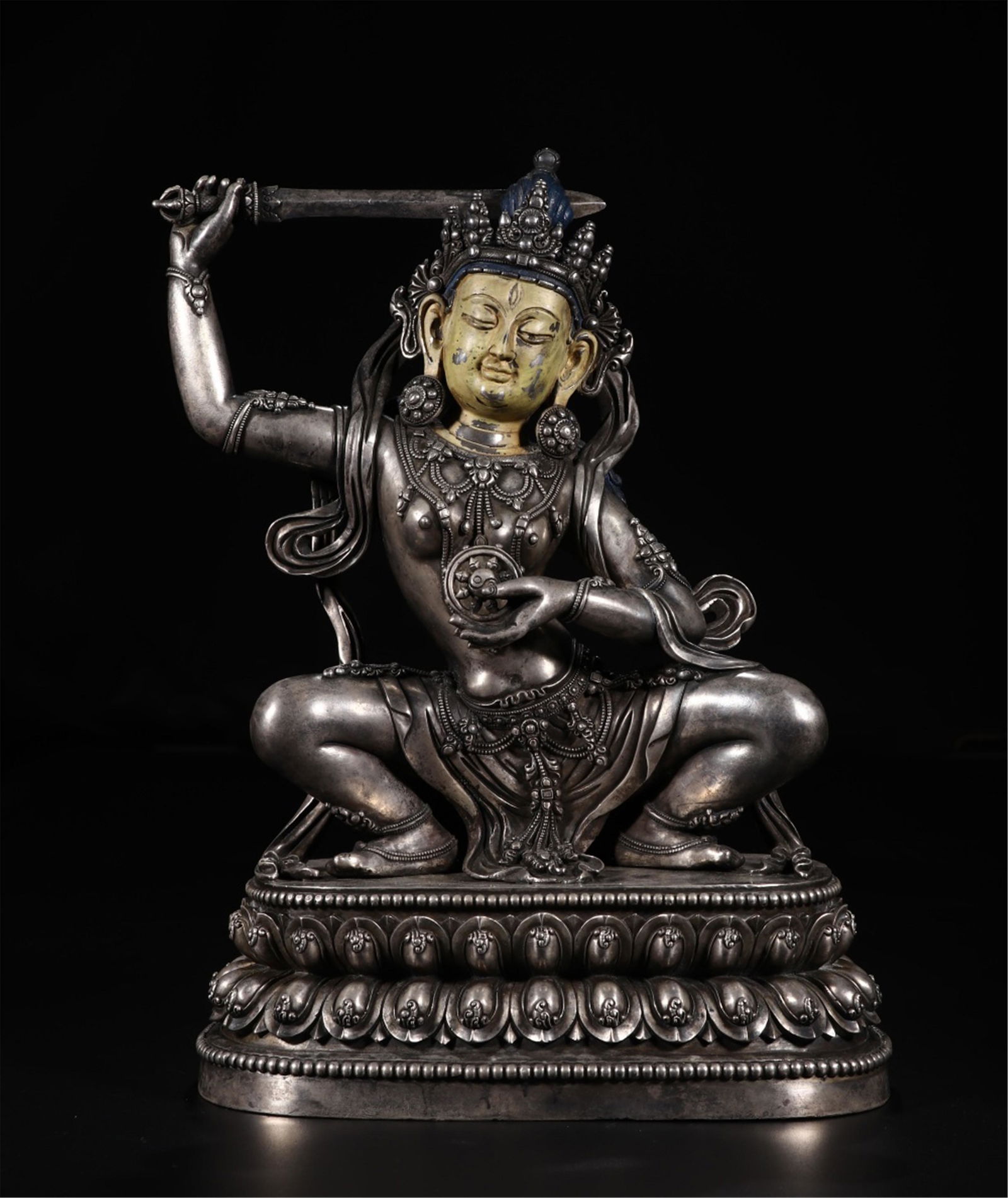 TIBETAN SILVER SEATED BUDDHIST
