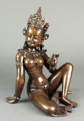 TIBETAN STYLE BRONZE FIGURE OF