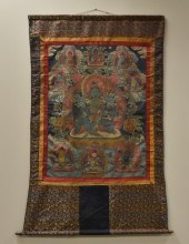 TIBETAN TANGKA: 9 BUDDHIST DEI