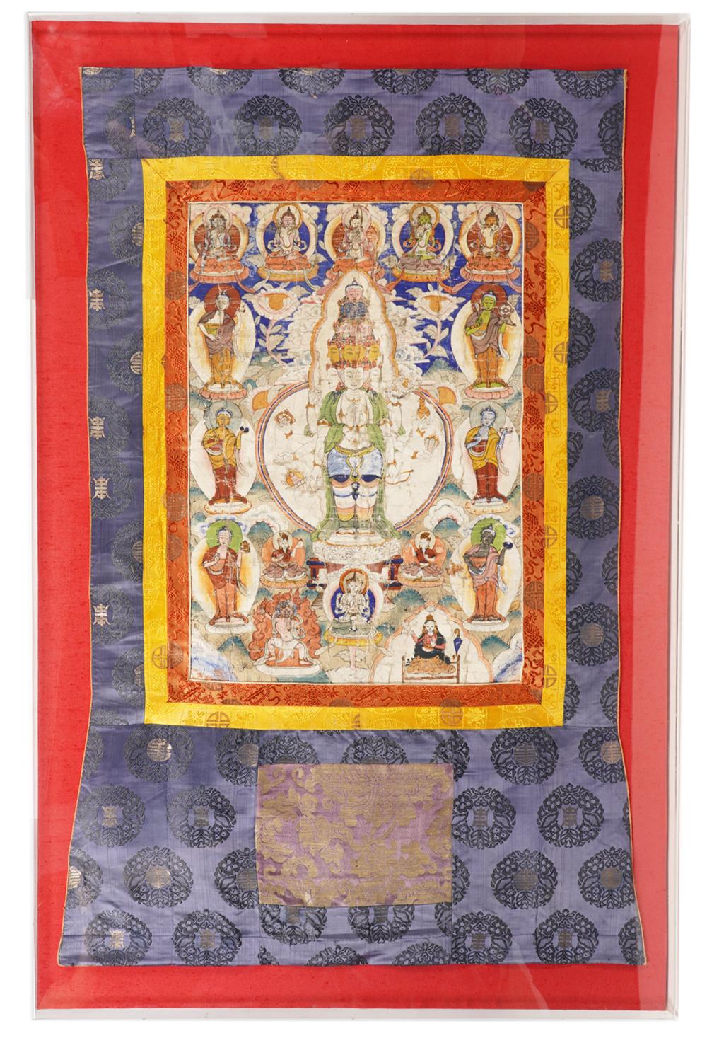 TIBETAN THANGKA ANTIQUE PAINTING ON