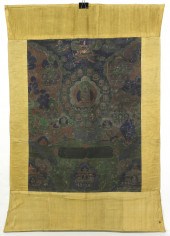 TIBETAN THANGKA OF A LAMA Tibe