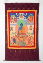 TIBETAN THANGKA OF BUDDHA SHAK