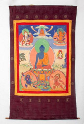 TIBETAN THANGKA OF BUDDHA SHAK